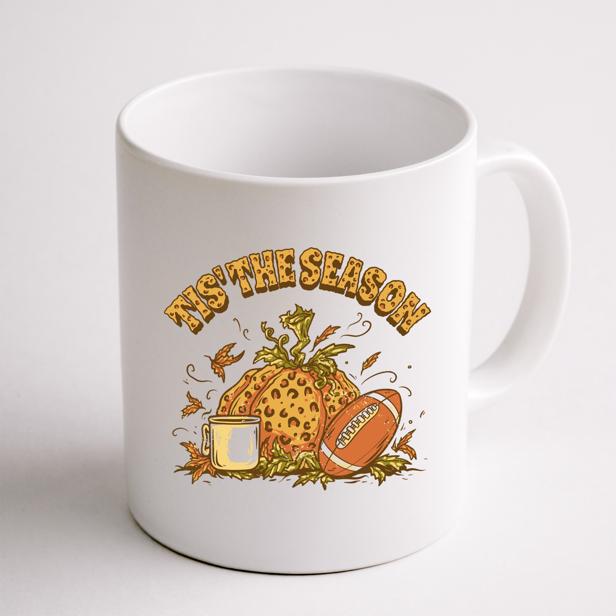 Tis The Season Football Pumpkin Mug