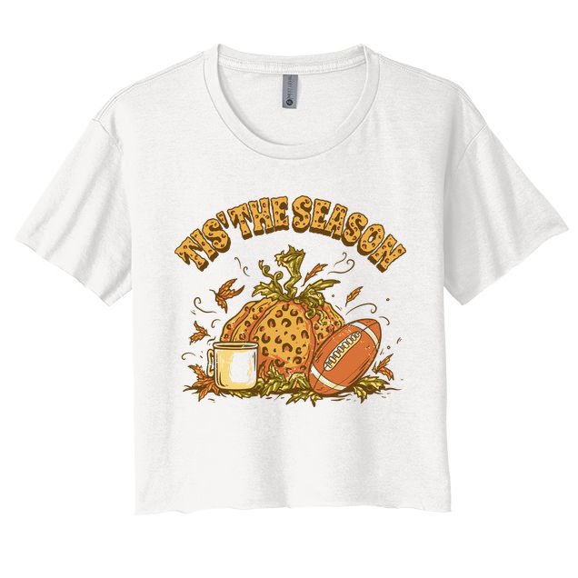 Tis The Season Football Pumpkin Crop Top