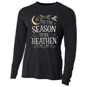 Tis The Season To Be Heathen Pagan Christmas Witch Winter Cooling Performance Long Sleeve Crew