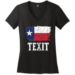 Texit Texas Secede Texan State Flag Texas State Pride Texit Women's V-Neck T-Shirt