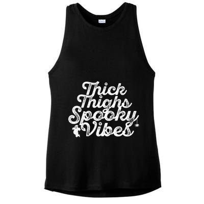 Thick Thighs Spooky Vibes Halloween Gift Ladies PosiCharge Tri-Blend Wicking Tank