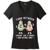 Tis' The Season Christmas Tree Cakes Looking Like A Snack  Women's V-Neck T-Shirt