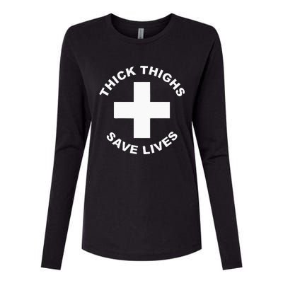 Thick Thighs Save Lives Gym Workout Thick Thighs Womens Cotton Relaxed Long Sleeve T-Shirt