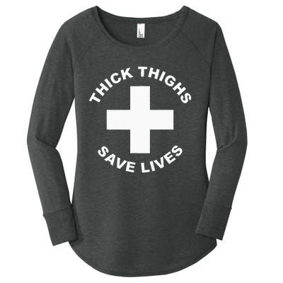 Thick Thighs Save Lives Gym Workout Thick Thighs Women's Perfect Tri Tunic Long Sleeve Shirt