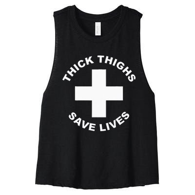 Thick Thighs Save Lives Gym Workout Thick Thighs Women's Racerback Cropped Tank