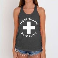 Thick Thighs Save Lives Gym Workout Thick Thighs Women's Knotted Racerback Tank