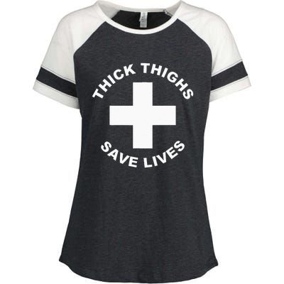 Thick Thighs Save Lives Gym Workout Thick Thighs Enza Ladies Jersey Colorblock Tee