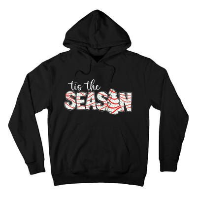 Tis The Season Christmas Lights Tree Cakes Debbie Groovy Tall Hoodie