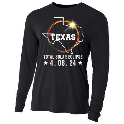 Texas Total Solar Eclipse April 8 2024 Texas Map Cooling Performance Long Sleeve Crew