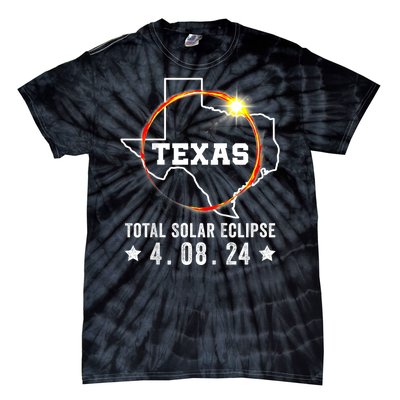 Texas Total Solar Eclipse April 8 2024 Texas Map Tie-Dye T-Shirt