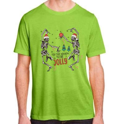 Tis The Season To Be Jolly Funny Christmas Skeleton Dancing Cute Gift Adult ChromaSoft Performance T-Shirt