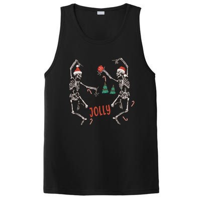 Tis The Season To Be Jolly Funny Christmas Skeleton Dancing Cute Gift PosiCharge Competitor Tank