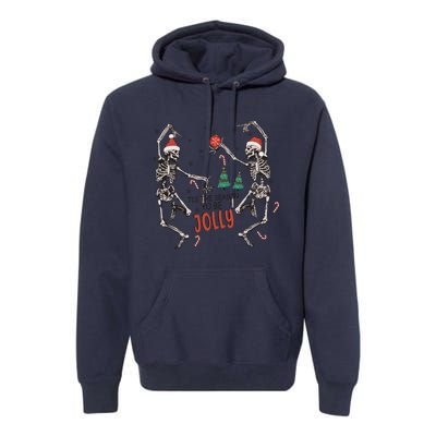 Tis The Season To Be Jolly Funny Christmas Skeleton Dancing Cute Gift Premium Hoodie