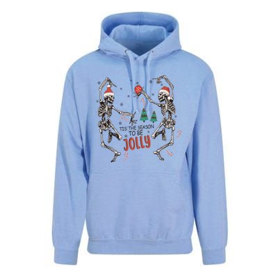 Tis The Season To Be Jolly Funny Christmas Skeleton Dancing Cute Gift Unisex Surf Hoodie