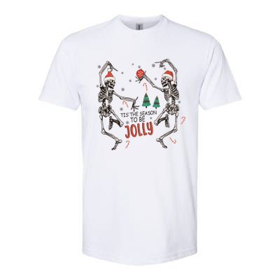 Tis The Season To Be Jolly Funny Christmas Skeleton Dancing Cute Gift Softstyle® CVC T-Shirt