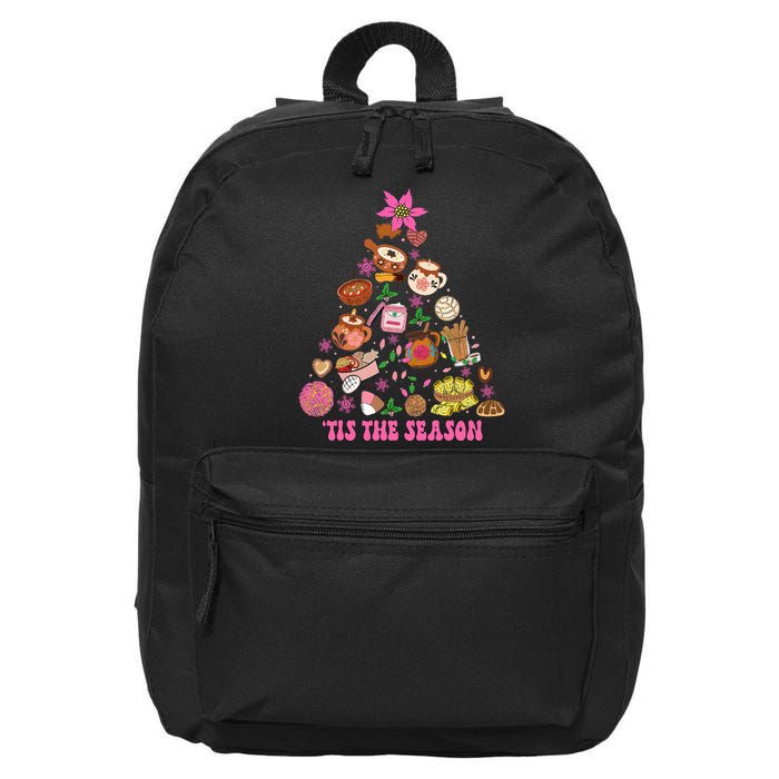 Tis The Season Mexican Christmas Tree Tamales Pan Dulce  16 in Basic Backpack