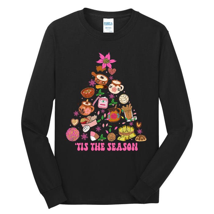 Tis The Season Mexican Christmas Tree Tamales Pan Dulce  Tall Long Sleeve T-Shirt