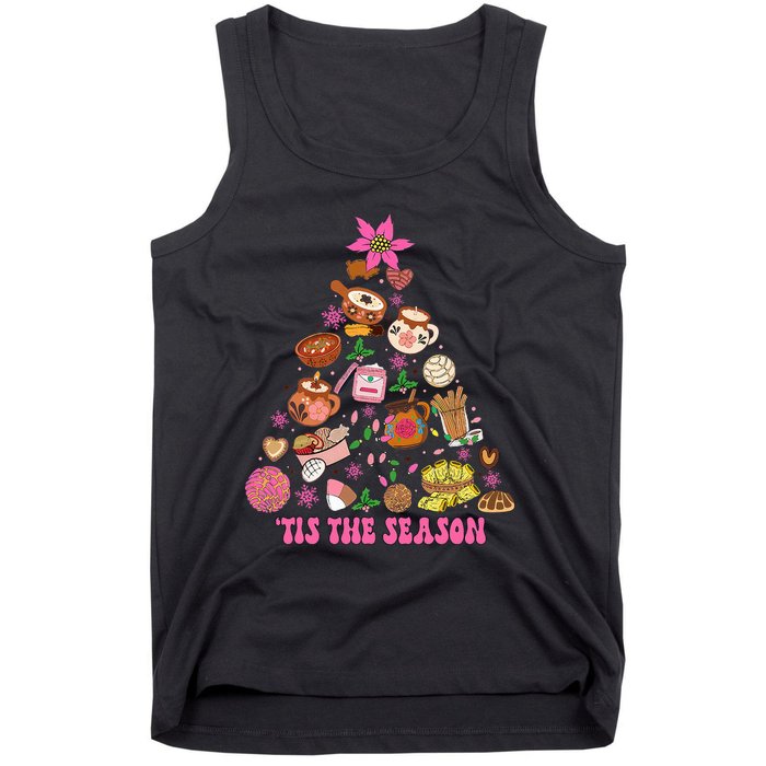 Tis The Season Mexican Christmas Tree Tamales Pan Dulce  Tank Top