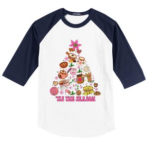 Tis The Season Mexican Christmas Tree Tamales Pan Dulce  Baseball Sleeve Shirt