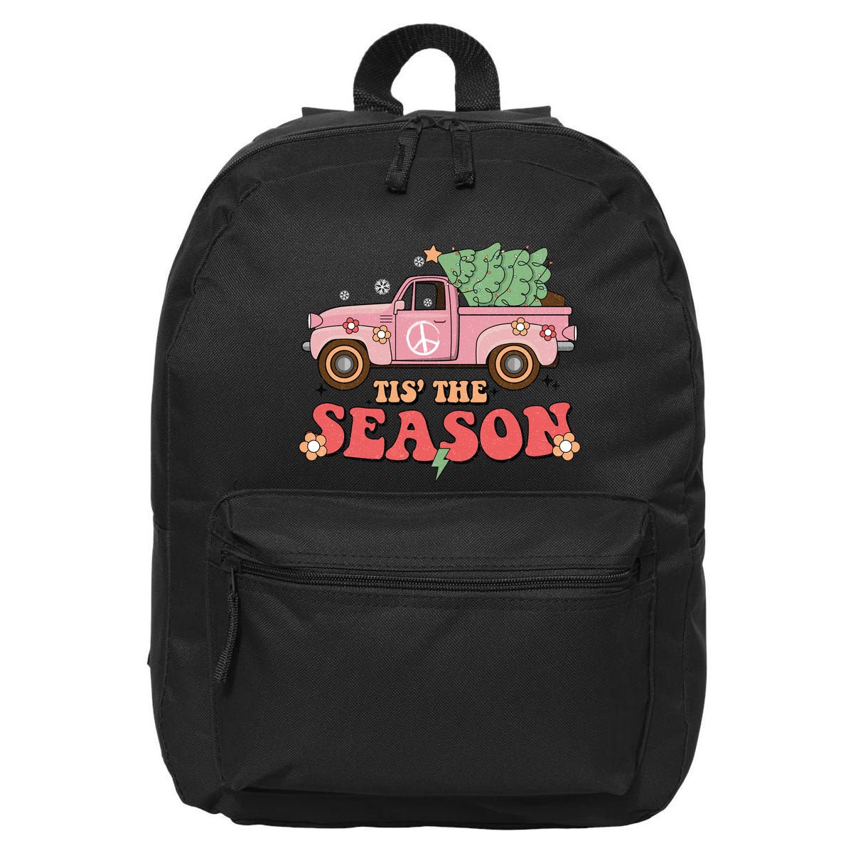 Tis The Season Retro Truck Christmas 16 in Basic Backpack