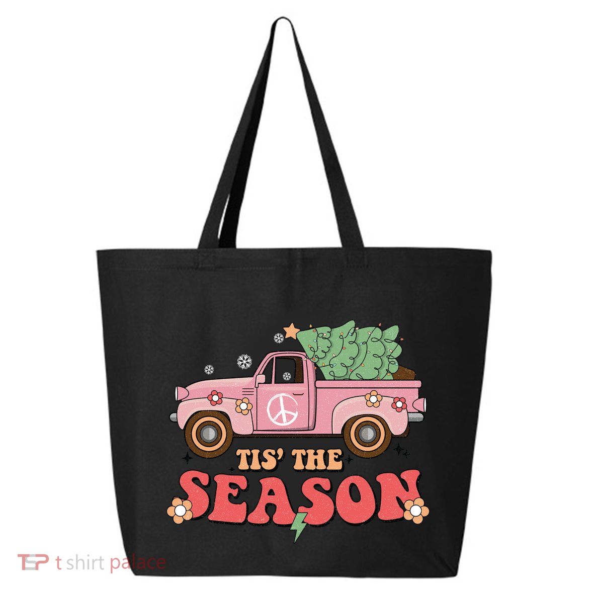 Tis The Season Retro Truck Christmas 25L Jumbo Tote