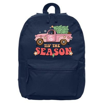 Tis The Season Retro Truck Christmas 16 in Basic Backpack