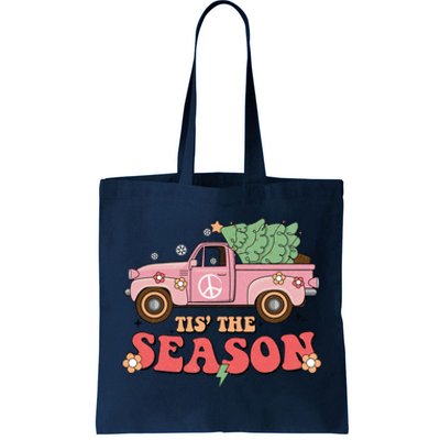 Tis The Season Retro Truck Christmas Tote Bag