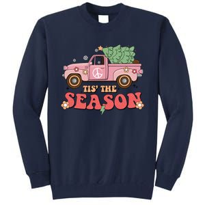 Tis The Season Retro Truck Christmas Tall Sweatshirt