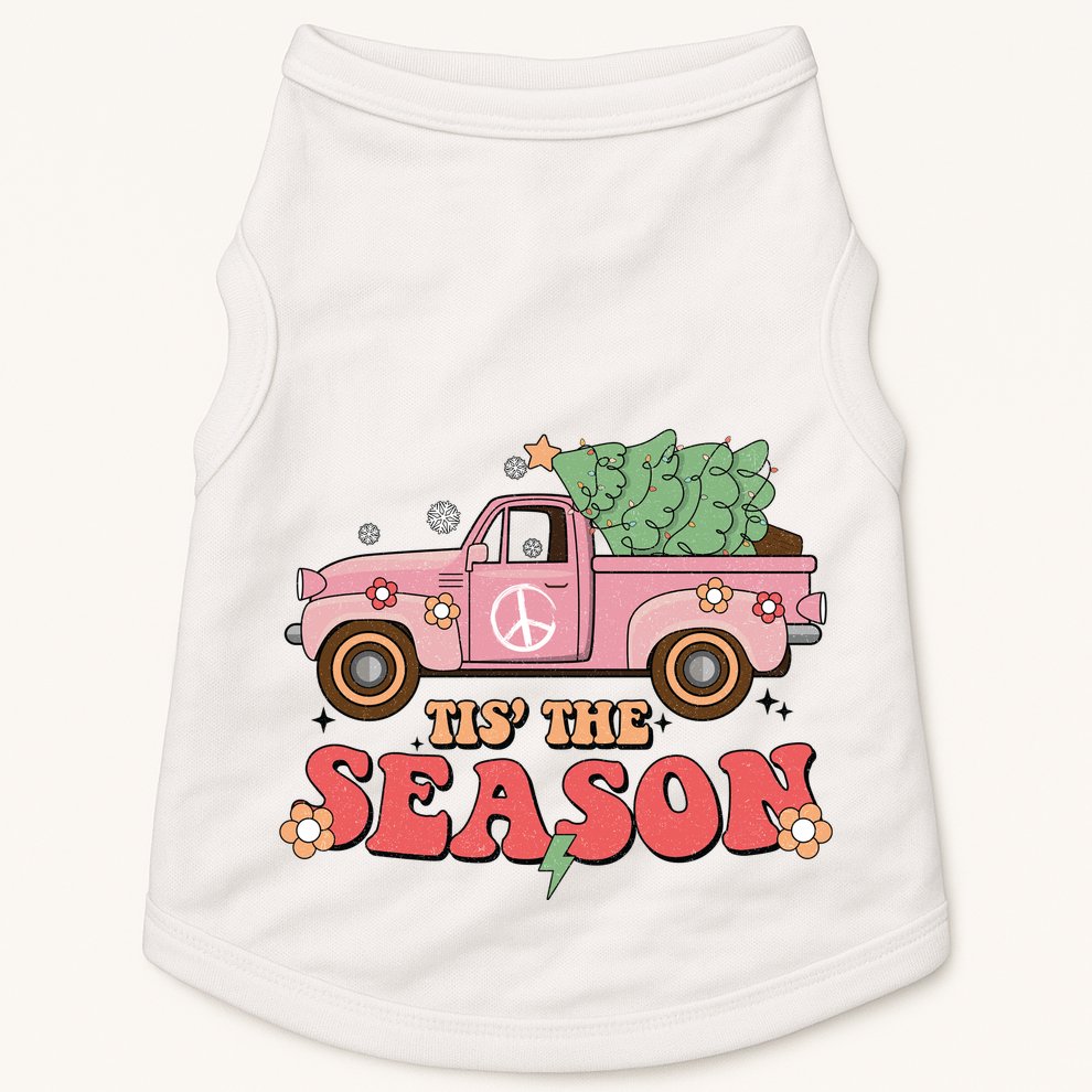Tis The Season Retro Truck Christmas Doggie Tank