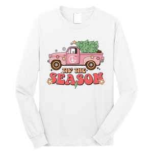 Tis The Season Retro Truck Christmas Long Sleeve Shirt