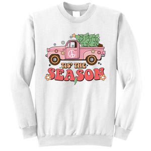 Tis The Season Retro Truck Christmas Sweatshirt