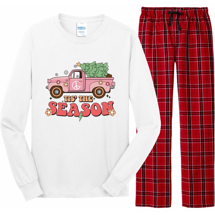 Tis The Season Retro Truck Christmas Long Sleeve Pajama Set