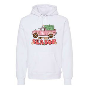 Tis The Season Retro Truck Christmas Premium Hoodie