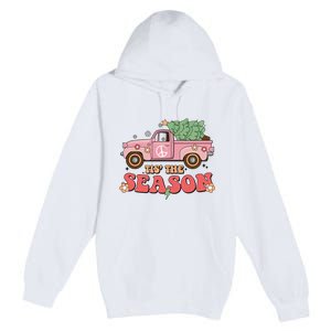 Tis The Season Retro Truck Christmas Premium Pullover Hoodie