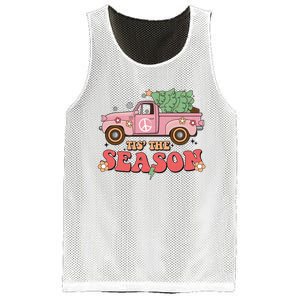 Tis The Season Retro Truck Christmas Mesh Reversible Basketball Jersey Tank