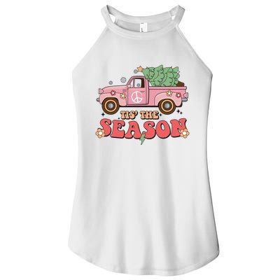 Tis The Season Retro Truck Christmas Women’s Perfect Tri Rocker Tank