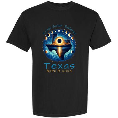 Texas Total Solar Eclipse April 8 2024 Texas Solar Eclipse Garment-Dyed Heavyweight T-Shirt