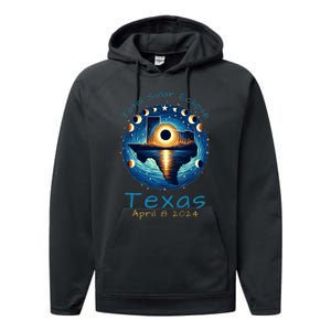 Texas Total Solar Eclipse April 8 2024 Texas Solar Eclipse Performance Fleece Hoodie