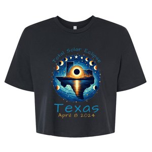 Texas Total Solar Eclipse April 8 2024 Texas Solar Eclipse Bella+Canvas Jersey Crop Tee