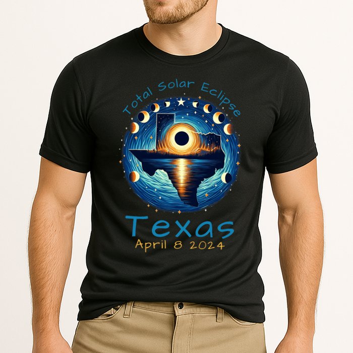 Texas Total Solar Eclipse April 8 2024 Texas Solar Eclipse Cooling Performance Crew T-Shirt