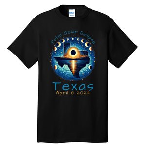 Texas Total Solar Eclipse April 8 2024 Texas Solar Eclipse Tall T-Shirt