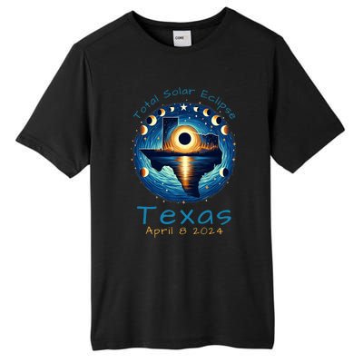 Texas Total Solar Eclipse April 8 2024 Texas Solar Eclipse Tall Fusion ChromaSoft Performance T-Shirt