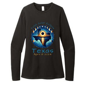 Texas Total Solar Eclipse April 8 2024 Texas Solar Eclipse Womens CVC Long Sleeve Shirt