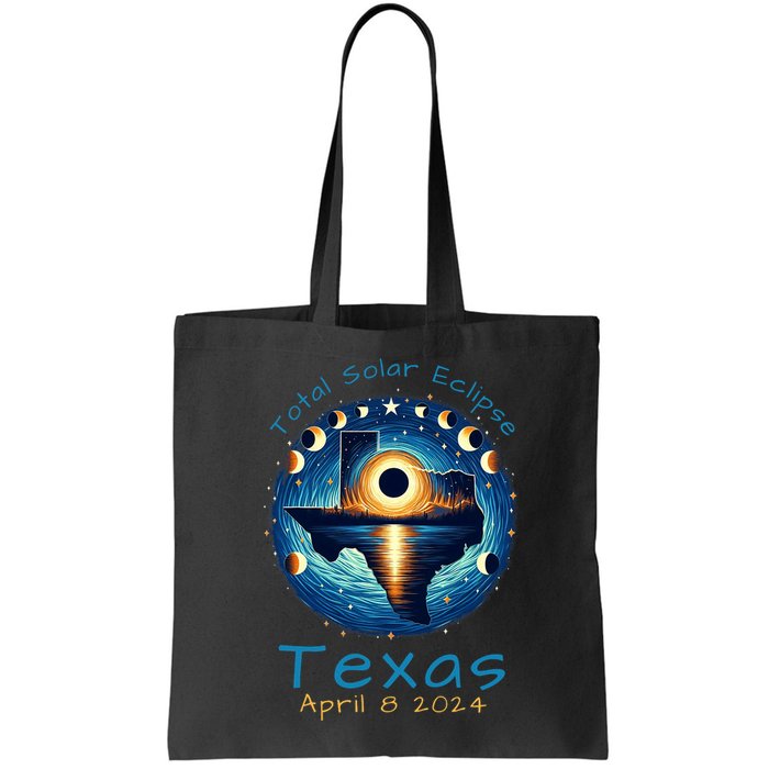 Texas Total Solar Eclipse April 8 2024 Texas Solar Eclipse Tote Bag