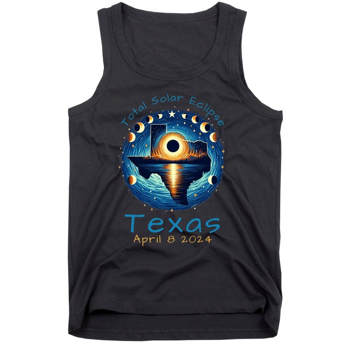 Texas Total Solar Eclipse April 8 2024 Texas Solar Eclipse Tank Top