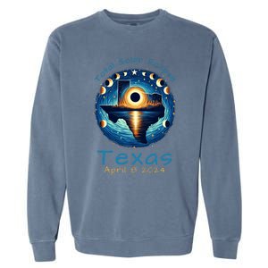 Texas Total Solar Eclipse April 8 2024 Texas Solar Eclipse Garment-Dyed Sweatshirt