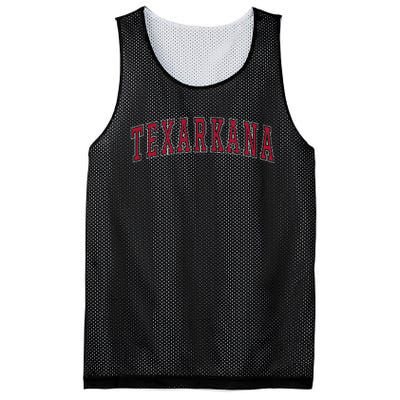 Texarkana Texas Souvenir Sport College Style Red Text Mesh Reversible Basketball Jersey Tank