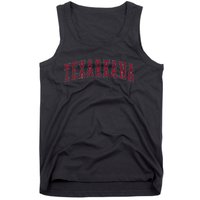 Texarkana Texas Souvenir Sport College Style Red Text Tank Top