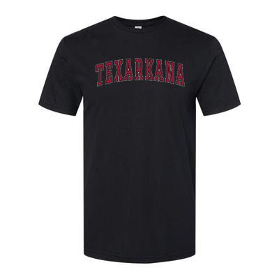 Texarkana Texas Souvenir Sport College Style Red Text Softstyle CVC T-Shirt