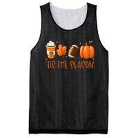 Tis The Season Pumpkin Leaf Latte Fall Thanksgiving Football Mesh Reversible Basketball Jersey Tank